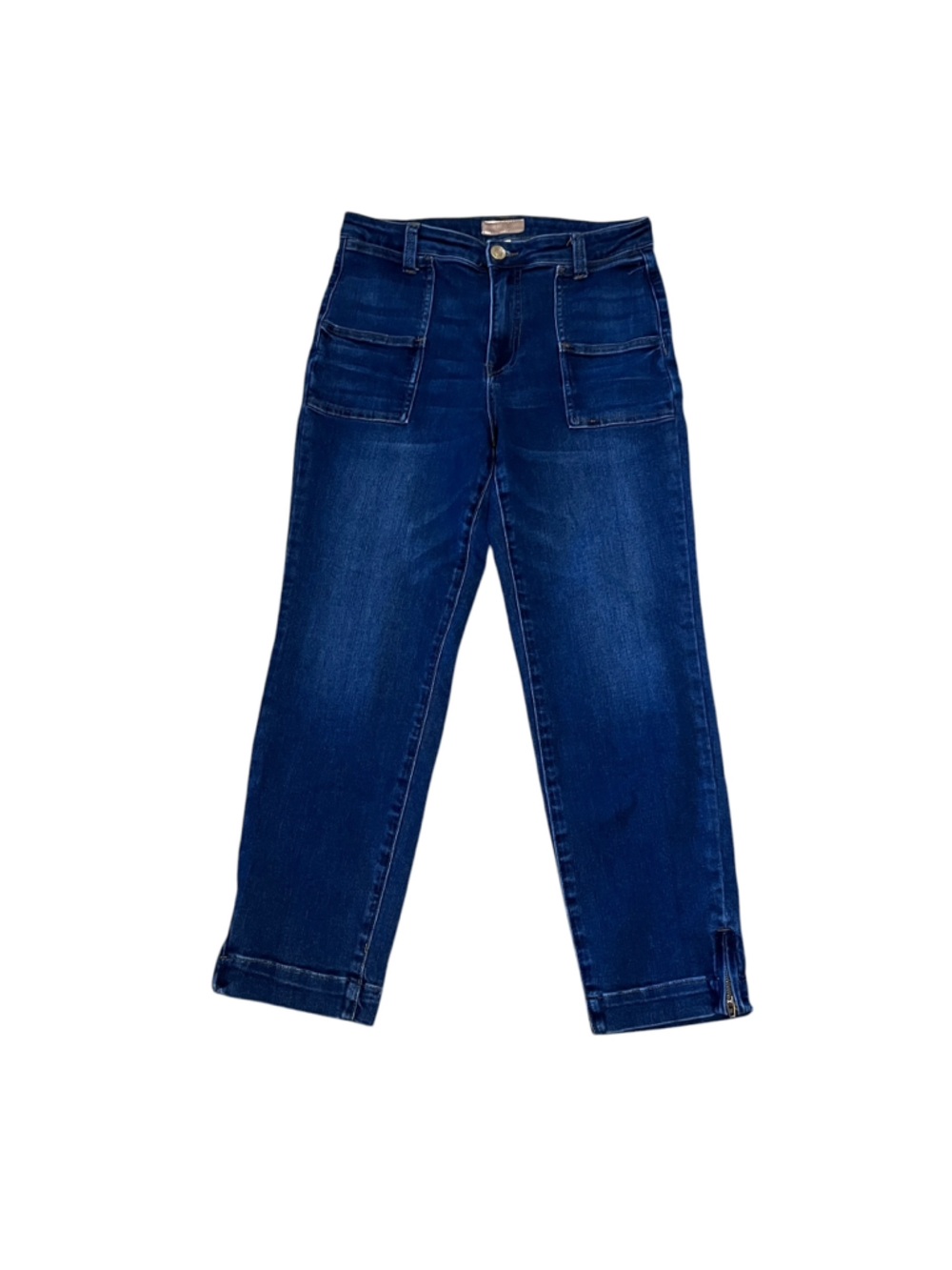 KUT from the Kloth Reese high rise straight leg Ankle Zip Jeans size 10